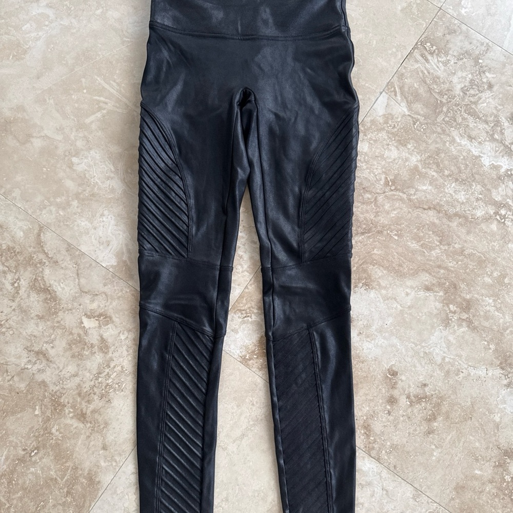 SPANX Black Faux Leather Leggings
